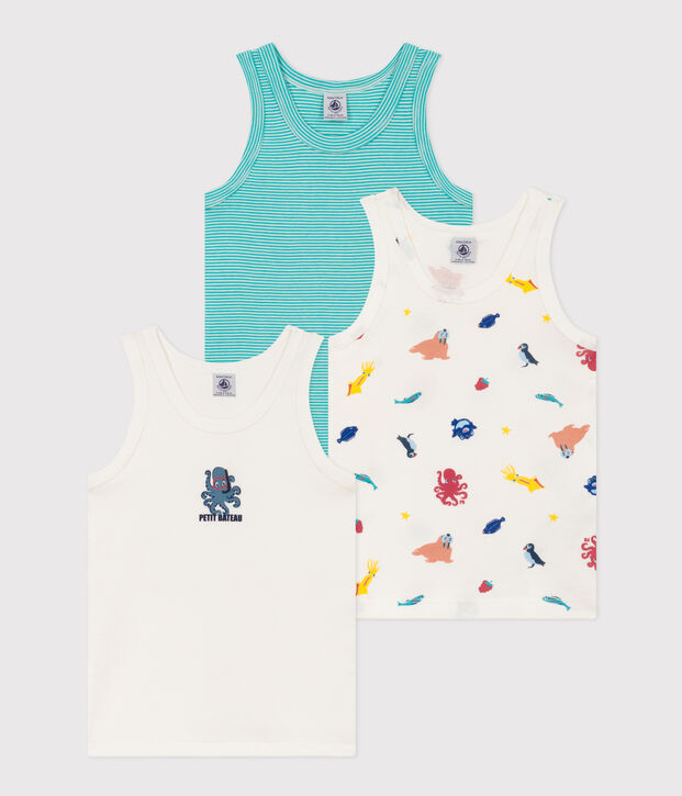 Boys' Cotton Vests - 3-Pack multicolor