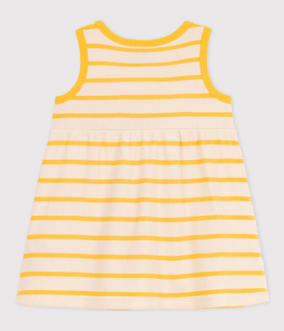 Babies' Sleeveless Striped Rib-Knit Dress AVALANCHE yellow/DAISY white