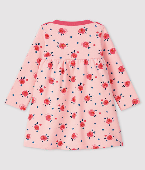 Baby girl's long-sleeved dress MINOIS pink/MULTICO white