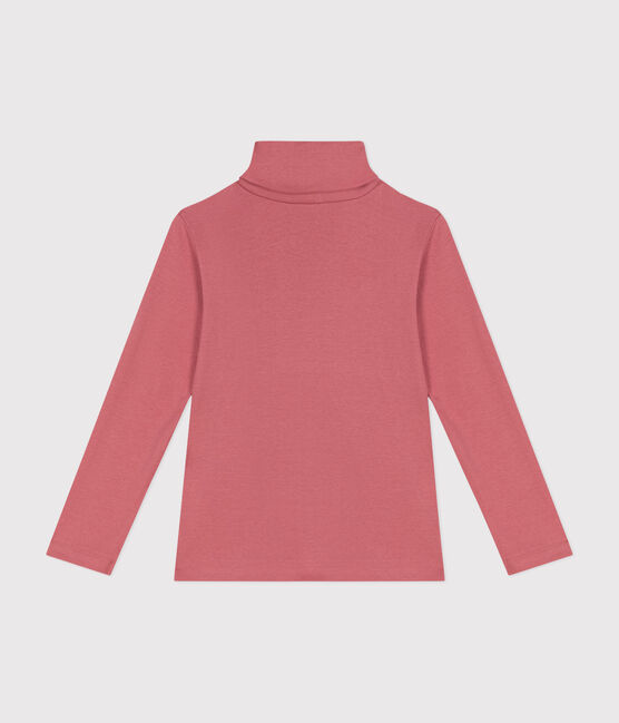 Cotton roll neck top for girls or boys ROSEWOOD pink