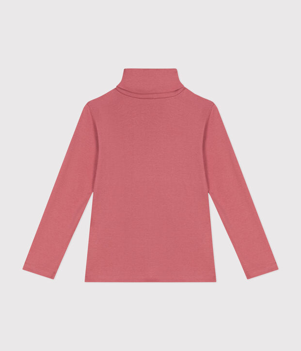 Cotton roll neck top for girls or boys pink