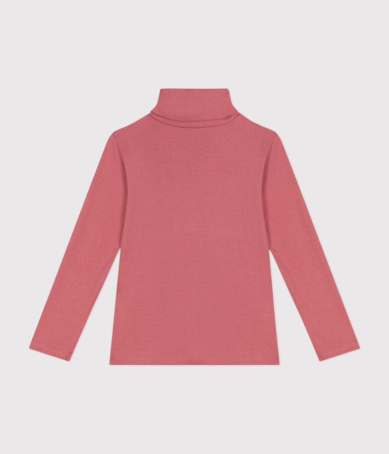 Cotton roll neck top for girls or boys pink