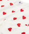 Girls - Boys' Ribbed Pyjamas MARSHMALLOW white/TERKUIT red