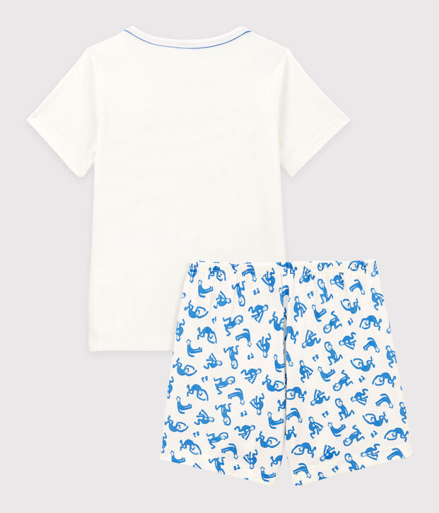 Boys' Cotton Short Pyjamas white/blue