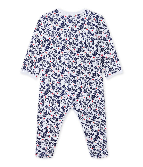 Baby girl's print sleepsuit ECUME white/MULTICO white