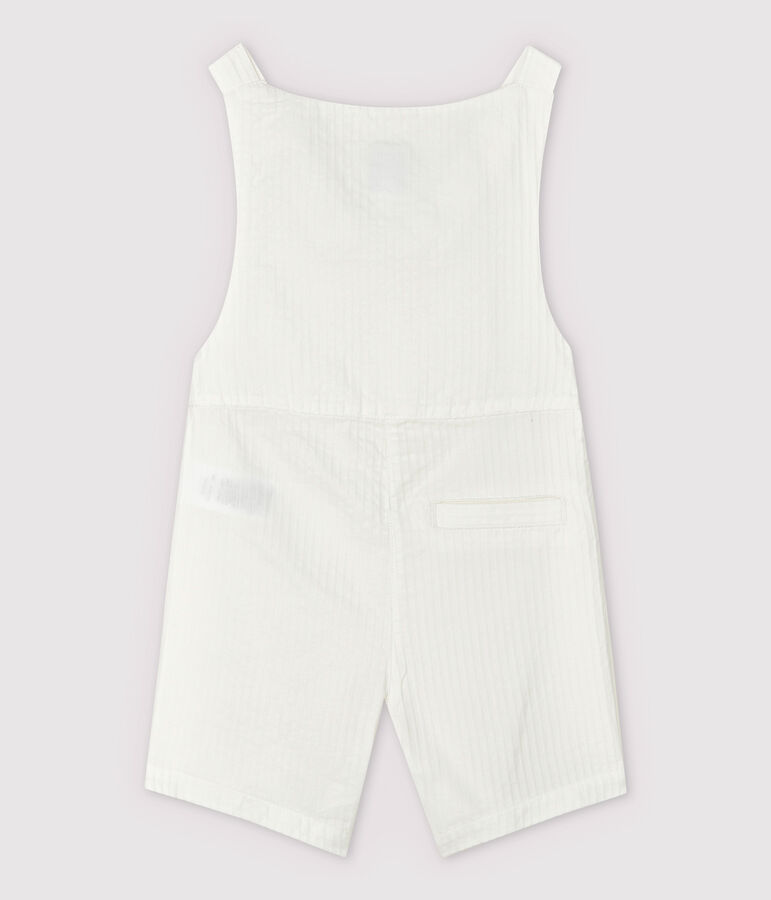 Baby Boys' Striped Poplin Dungaree Shorts MARSHMALLOW white
