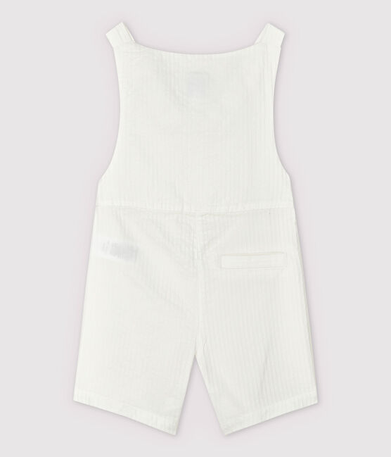 Baby Boys' Striped Poplin Dungaree Shorts MARSHMALLOW white