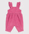 Babies' dungarees in plain corduroy with ruffles and long legs BOUDOIR