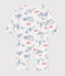 Babies' footless cotton Paris-themed pyjamas MARSHMALLOW white/MULTICO white