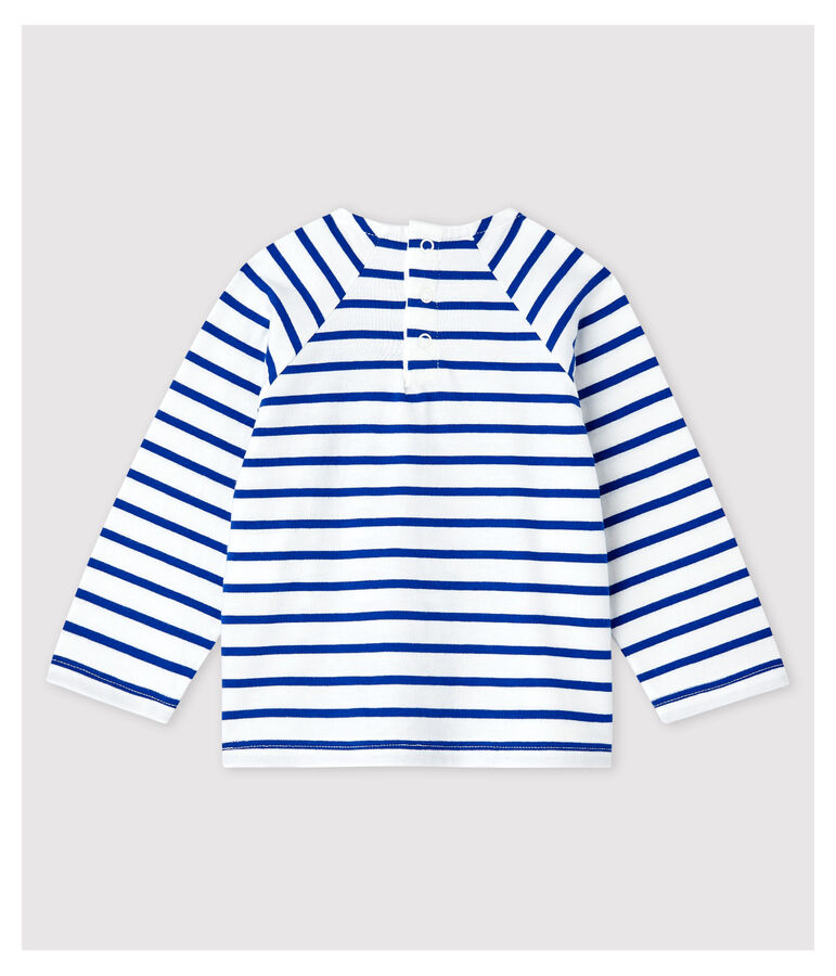 Baby Boys' Creative Jersey Breton Top MARSHMALLOW white/SURF blue
