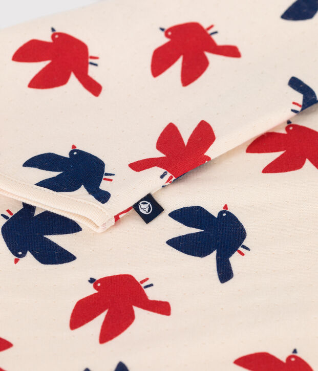 Children's long-sleeved printed cotton T-shirt Ecru/multicolor