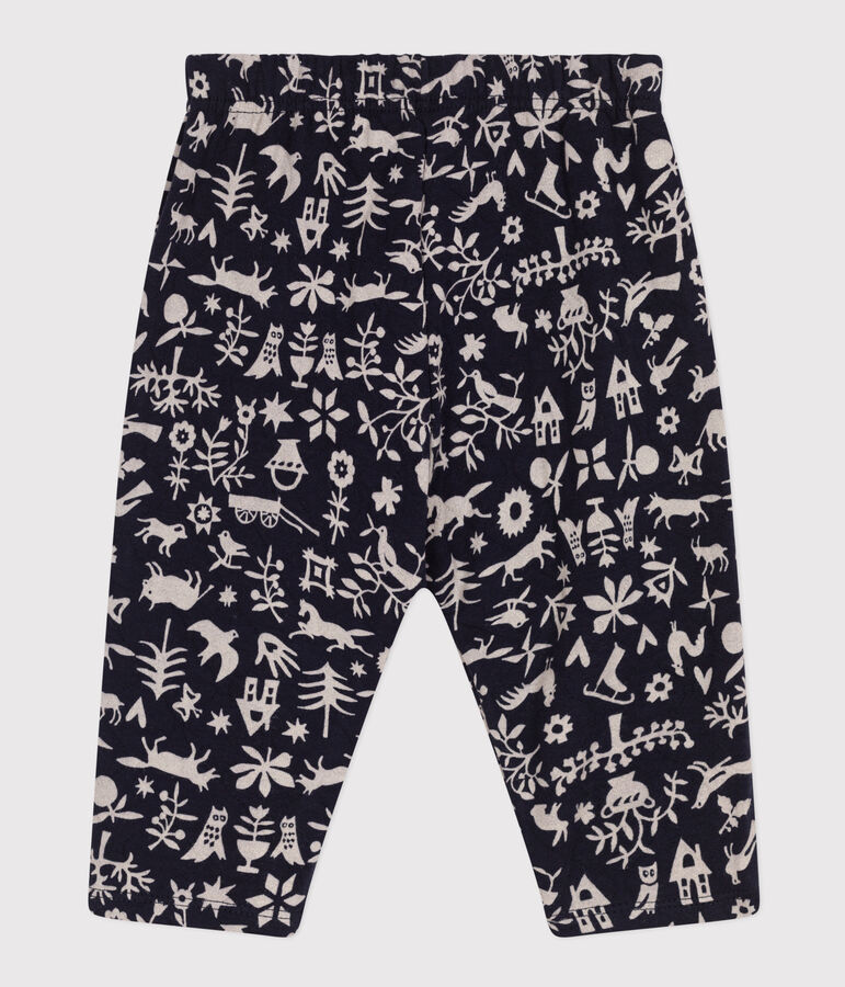 Babies' Patterned Quilted Tube-Knit Trousers SMOKING blue/AVALANCHE