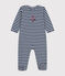 Babies' Stripy Tube Knit Pyjamas MEDIEVAL blue/MONTELIMAR