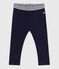 Babies' thick plain cotton jeggings SMOKING blue