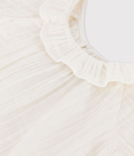 Babies' Organic Cotton Gauze Blouse MARSHMALLOW white