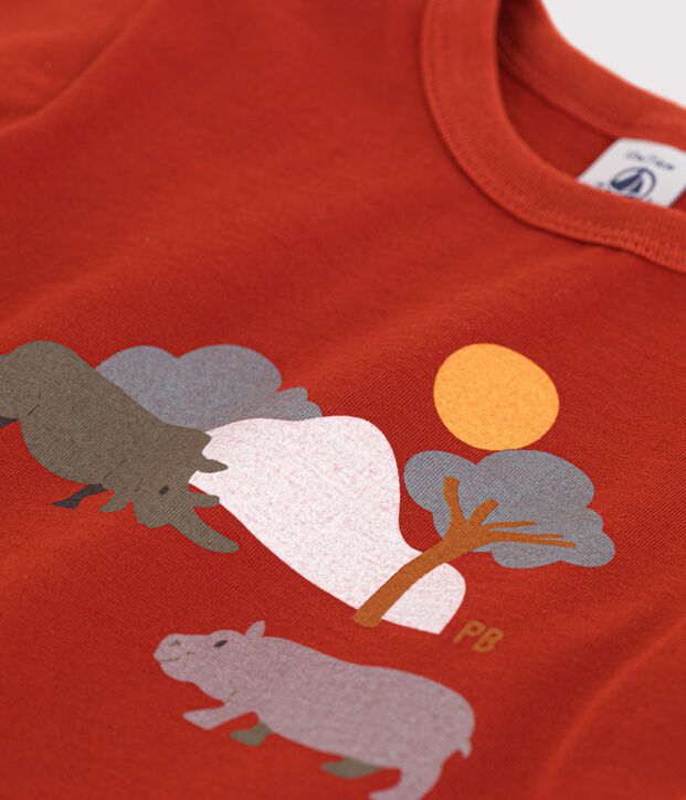 Babies' Short-Sleeved Jersey T-Shirt With Motif red