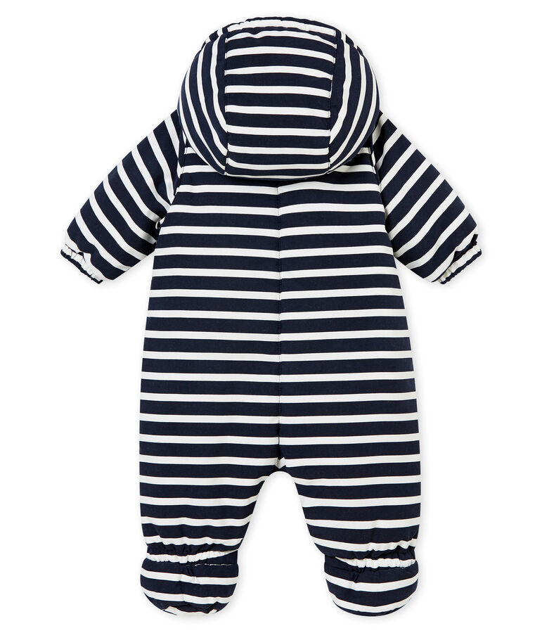 Baby Boys' Microfibre Snowsuit with Sailor Stripes blue/white