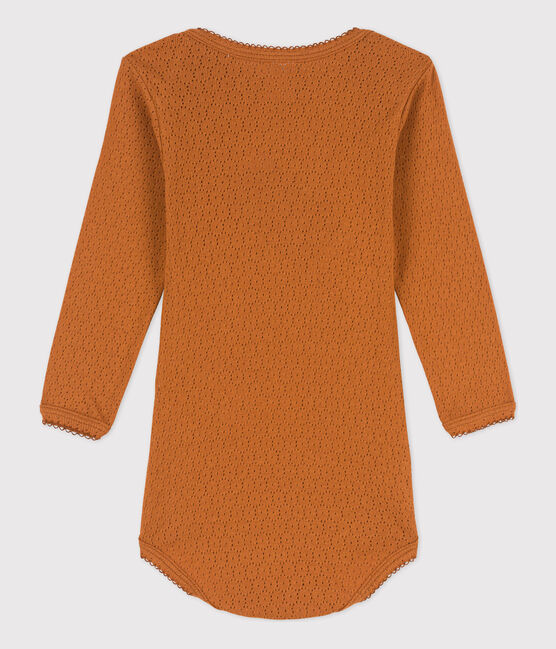 Babies' Long-Sleeved Openwork Bodysuit ECUREUIL brown