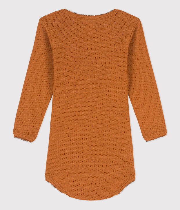 Babies' Long-Sleeved Openwork Bodysuit brown