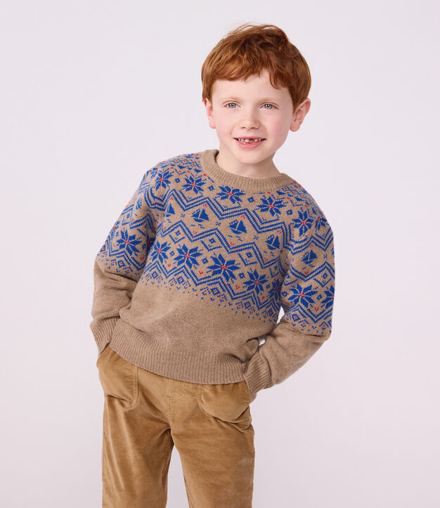 Children's wool and cotton jacquard jumper multicolor/multicolor