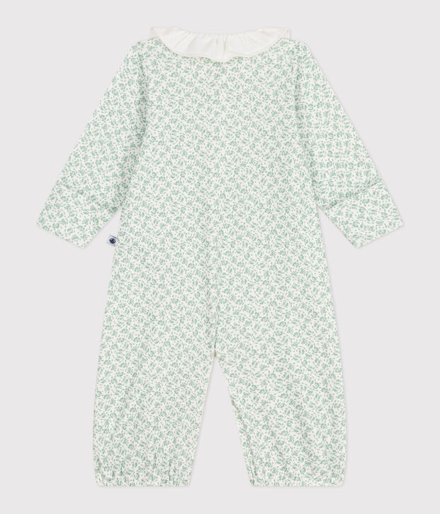 Babies' floral cotton one-piece/sleep sack white/multicolor