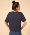 Women's Boxy Cotton T-Shirt SMOKING blue/MARSHMALLOW white