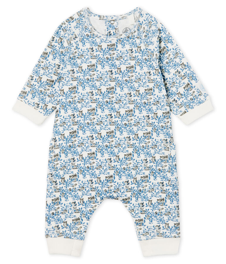 Baby Boys' Long Ribbed Jumpsuit white/multicolor