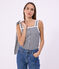 Women's striped cotton tank top blue/white