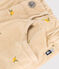 Girls' patterned corduroy trousers CAJOU beige/MULTICO