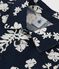 Babies' Short-Sleeved Poplin Hawaii Print Shirt MEDIEVAL blue/MARSHMALLOW white