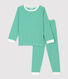 Unisex Pinstriped Green Organic Cotton Pyjamas