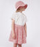 Children's floral cotton skirt CHARME pink/MARSHMALLOW white