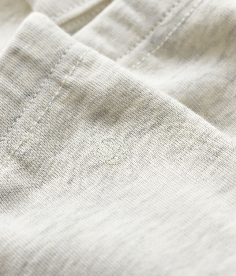 Baby girl's leggings in plain 1x1 rib knit MONTELIMAR CHINE beige