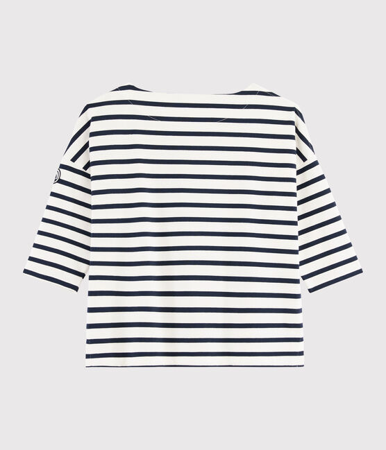 Women's Breton Cotton Top MARSHMALLOW white/SMOKING blue