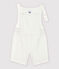 Baby Boys' Striped Poplin Dungaree Shorts MARSHMALLOW white