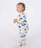 Babies' walrus pattern tube-knit pyjamas AVALANCHE white/MULTICO