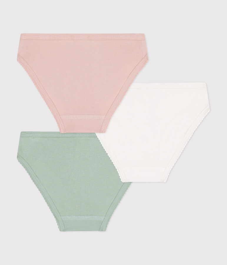 Children's plain cotton knickers - 3-pack multicolor