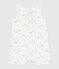 Babies' sleeveless short cotton jumpsuit printed with turtles white/multicolor