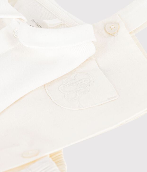 Babies' two-piece set in cotton/linen with embroidered details multicolor