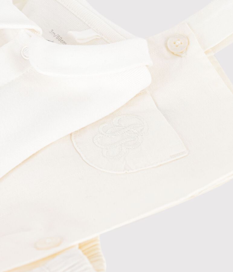 Babies' two-piece set in cotton/linen with embroidered details multicolor