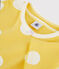 Children's Polka Dot Ribbed Short Pyjamas BLE yellow/ECUME white