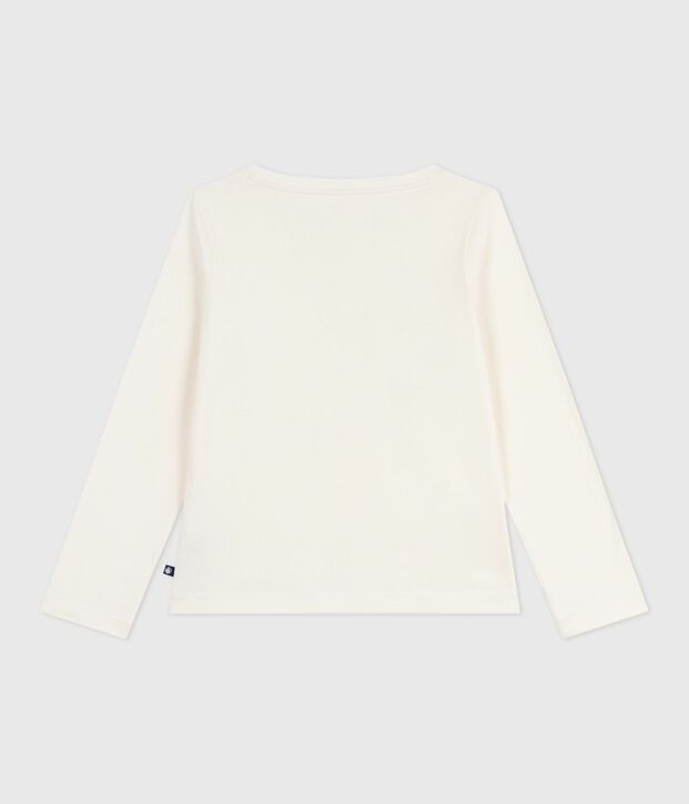 Children's long-sleeved printed cotton T-shirt Ecru/multicolor