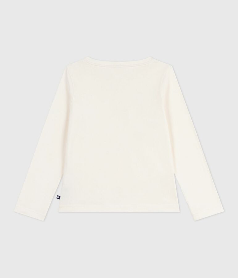 Children's long-sleeved printed cotton T-shirt Ecru/multicolor