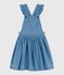 Children's cotton pinafore dress DENIM CLAIR blue