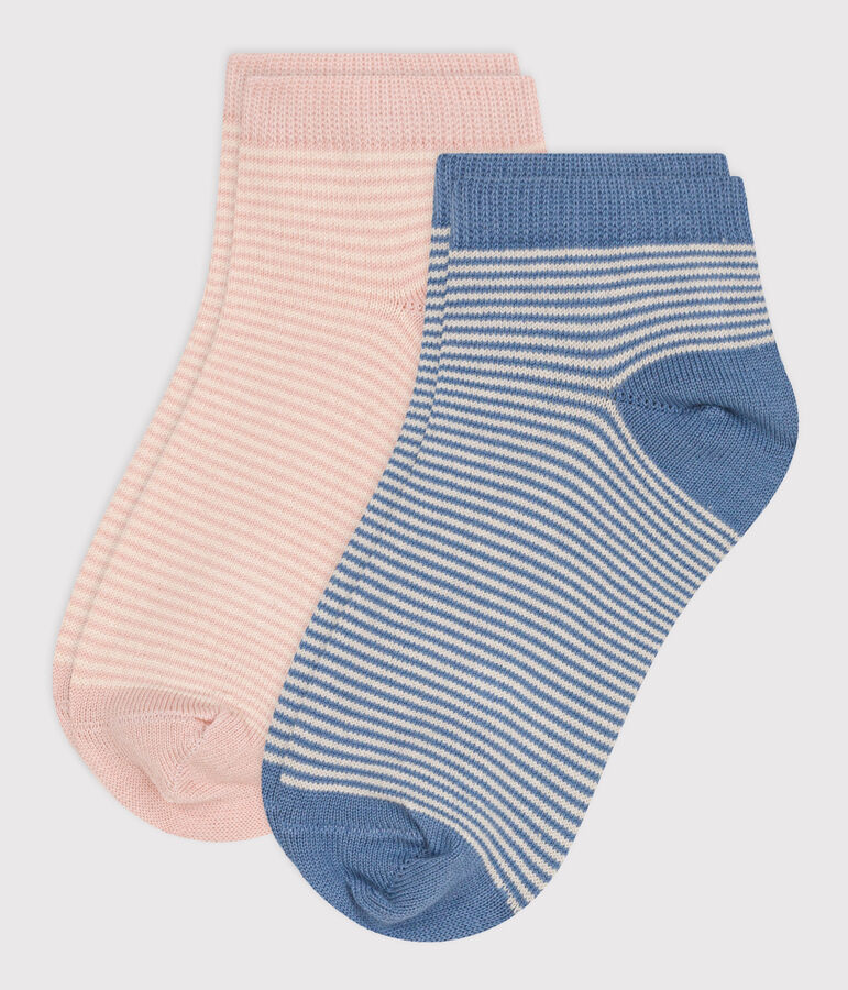 Children's Pinstripe Cotton Socks - 2-Pack multicolor