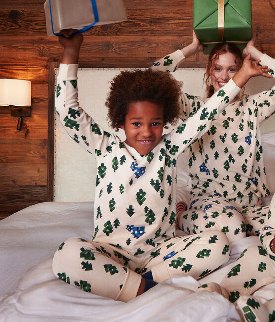 Children's Unisex Chalet Fleece Pyjamas AVALANCHE white/MULTICO