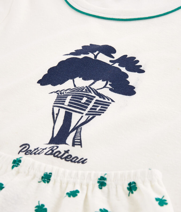 Boys' Tree Print Cotton/Linen Short Pyjamas white/multicolor