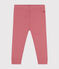 Babies' plain cotton leggings ROSEWOOD pink
