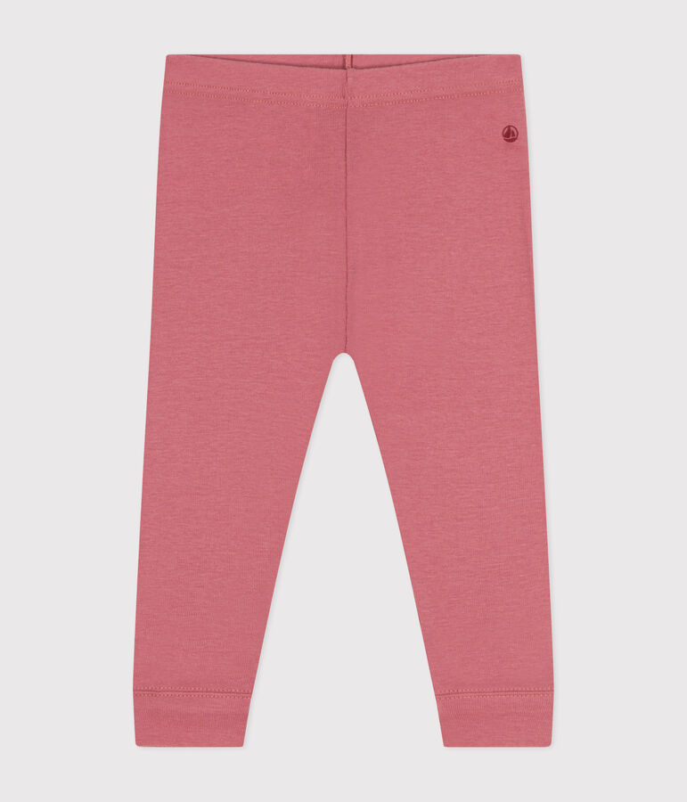 Babies' plain cotton leggings pink
