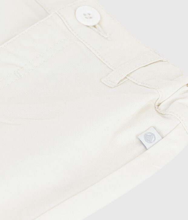 Babies' plain cotton shorts white